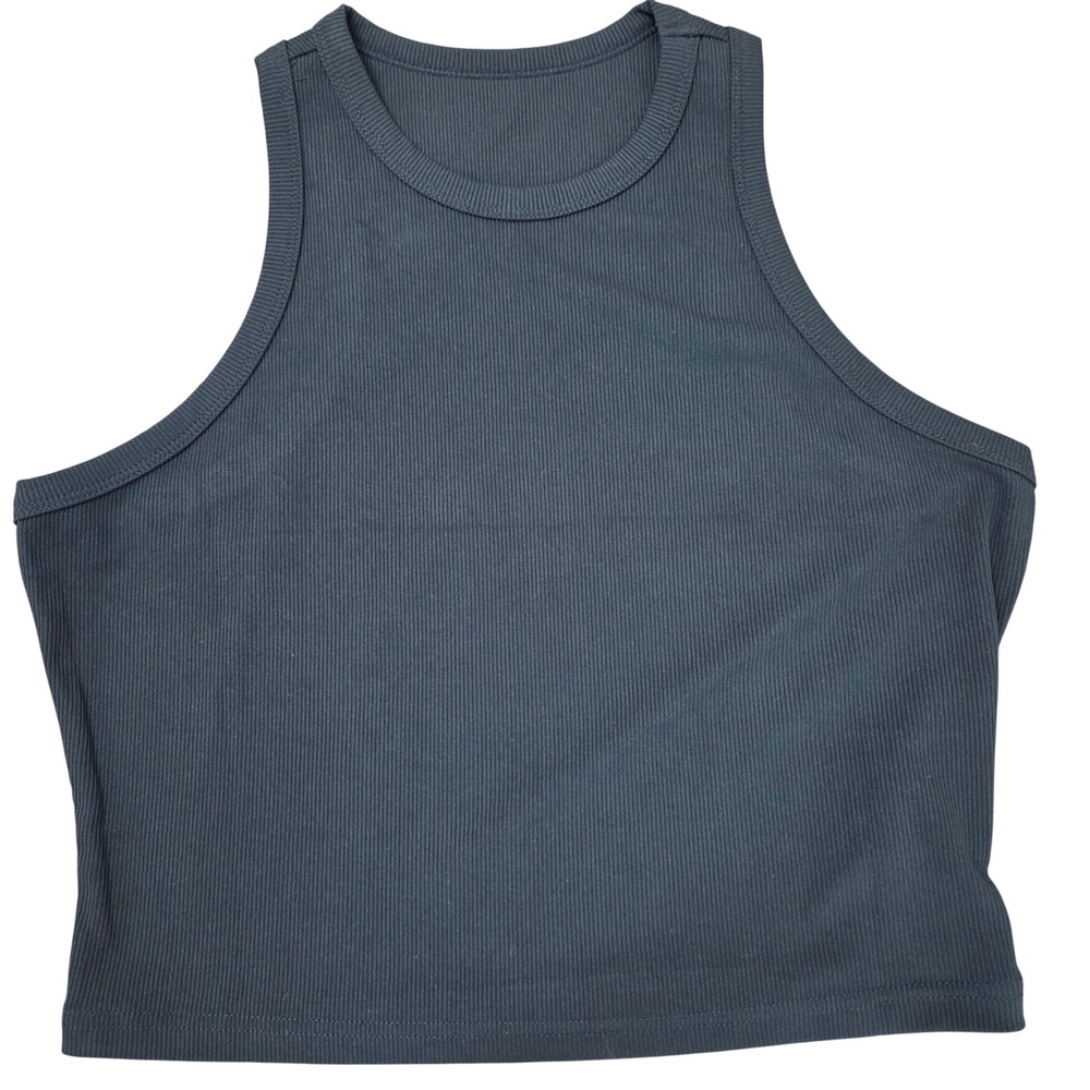 Cropped High Neck Black Tank Closet‎ Basics Wardrobe Staples Womens size Large